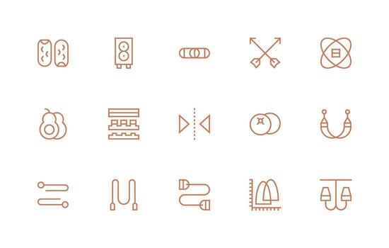 doble conjunto con 15 regular línea íconos interfaz icono colección vector