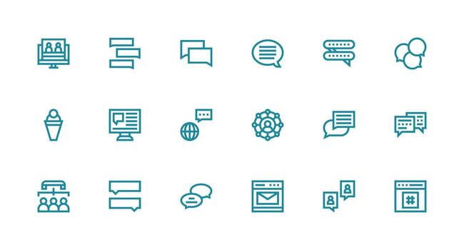 Forum featuring 18 Icons in Strong Stroke Line Design General Use Icon Pack vector