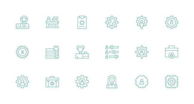 18 Icons for Admin in Minimal Line Format Detailed Icon Collection for Design Systems vector
