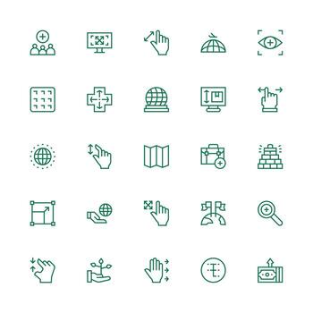 Medium Stroke Outline Icons from Expand Set with 25 Vectors Reusable Icon Set
