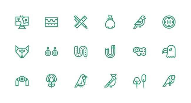 18 Strong Stroke Line Style Icons from Contour Collection Fully Editable Icon Set for Web vector