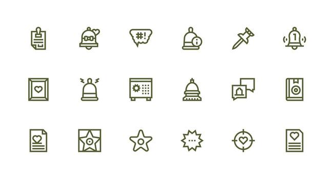 Important Design Icons featuring 18 in Strong Stroke Line Style Sharp Icons for Presentations vector