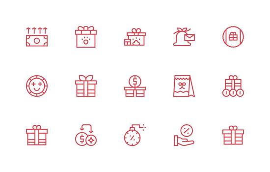 Bonus Design Icons featuring 15 in Regular Line Style UI-Ready Icon Collection vector