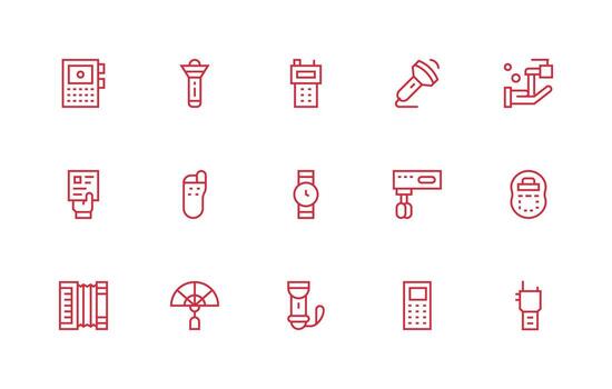 15 Regular Line Icons for Handheld Graphics Neatly Designed Icons for Web Platforms vector