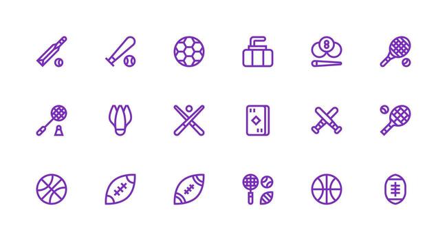 18 Strong Stroke Line Icons for Game Icon Graphics Sharp Icons for Presentations vector