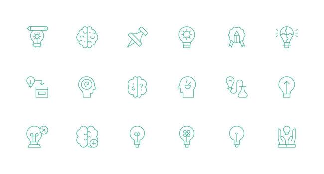 Idea Set with 18 Minimal Line Icons Digital Product Icons for Fast Delivery vector