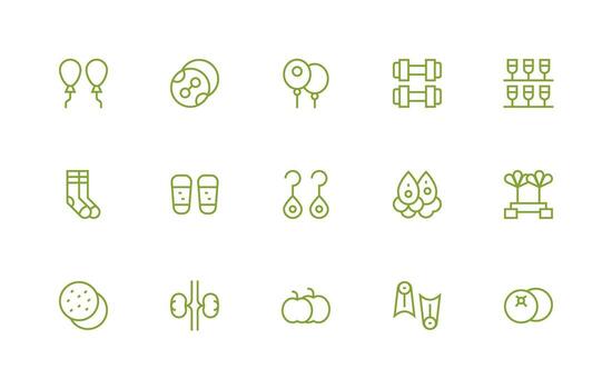 15 Regular Line Style Icons from Pair Collection Reliable Icons for All Interfaces vector