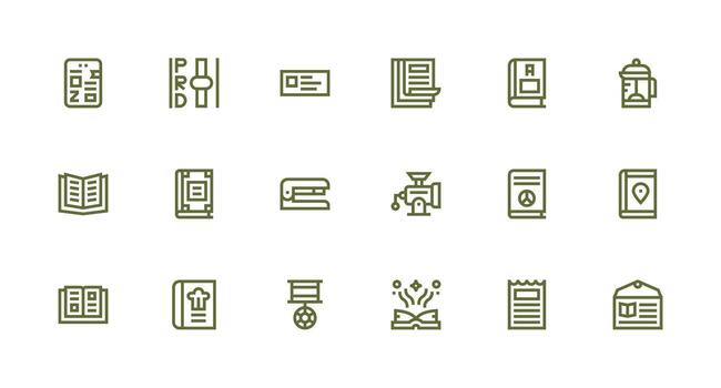 Manual Set with 18 Strong Stroke Line Icons Neatly Designed Icons for Web Platforms vector