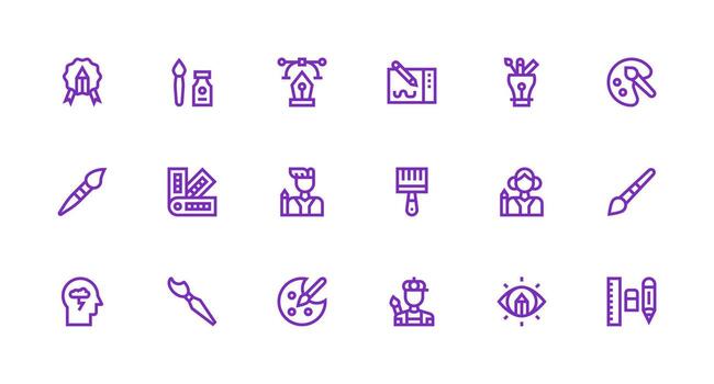 Strong Stroke Line Style Creative Icons with 18 Vectors Quick Access Icons for UI Development