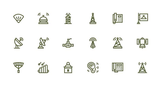 Reception Set with 18 Strong Stroke Line Icons Well-Structured Icons for Creative Use vector