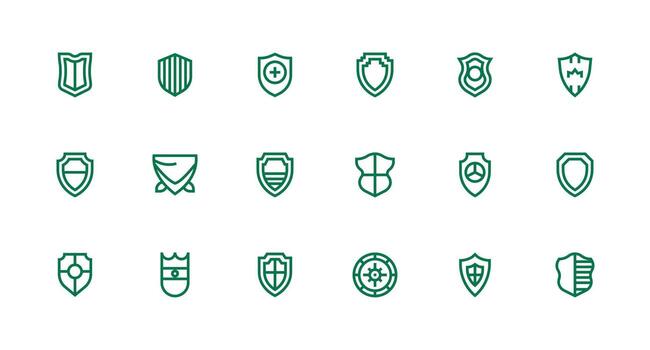 18 Strong Stroke Line Vectors for Impenetrable Theme Interface Icons for Daily Use