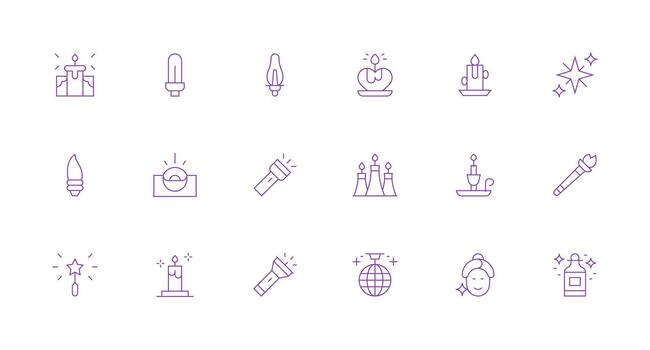 Glow featuring 18 Icons in Minimal Line Design Scalable Icon Pack vector