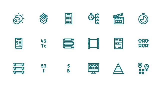 18 Strong Stroke Line Designs for Sequence Icons Balanced Icon Set for Functional Design vector
