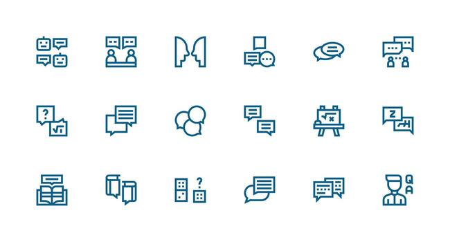 Answer featuring 18 Icons in Strong Stroke Line Design Neatly Designed Icons for Web Platforms vector