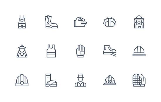 Labor Set with 15 Regular Line Icons Functional Icon Series vector