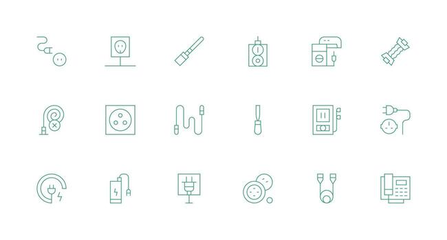 Cord featuring 18 Icons in Minimal Line Design Design Ready Icon Set for Teams vector
