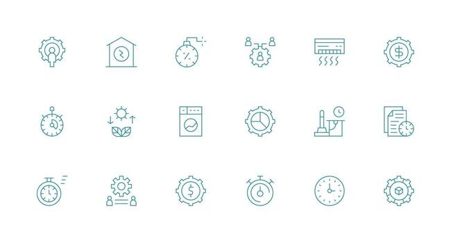 18 Minimal Line Designs for Efficiency Icons Clean Icon Collection for Web Use vector