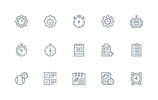 15 regular línea diseños para tarea administración íconos icono conjunto para proyectos vector