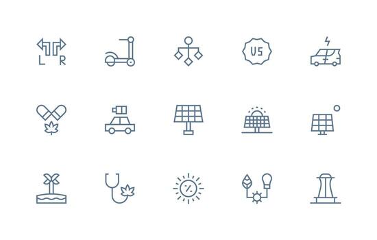15 Icons for Alternative in Regular Line Format Dashboard Icon Series vector
