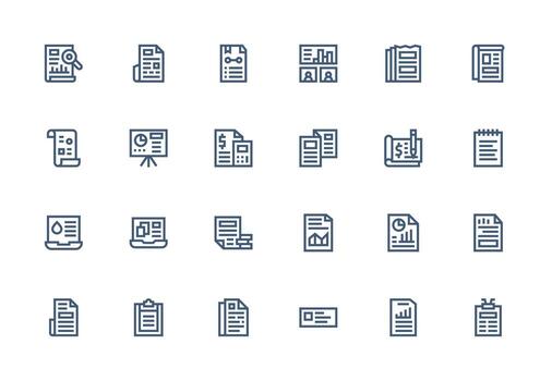 resumen icono conjunto con 24 grueso línea línea gráficos ui icono conjunto vector