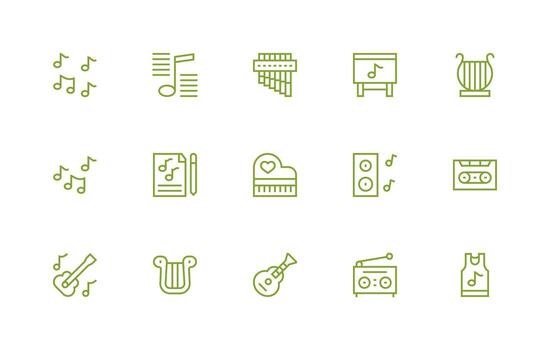 15 Tune Icons in Regular Line Aesthetic Essential Icons for Rapid UI Building vector
