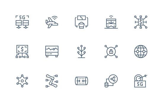 15 regular línea vectores para conectividad tema todas dispositivo compatible icono conjunto