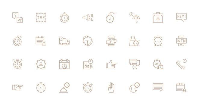 32 Thin Line Style Icons from Prompt Collection Web Icon Collection vector