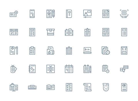 35 Regular Clean Line Designs for Record Icons Balanced Icon Set for Functional Design vector