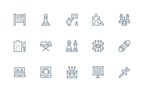 15 tablero íconos en regular línea estético núcleo icono colección para diario Tareas vector