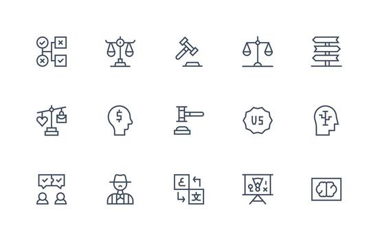 15 Regular Line Icons for Decision Graphics Neutral Style Icons for Any Project vector