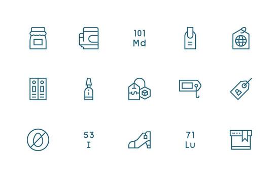Label Icon Collection with 15 Regular Line Designs Fully Editable Icon Set for Web vector