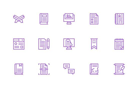 regular línea íconos desde texto conjunto con 15 vectores icono conjunto para web