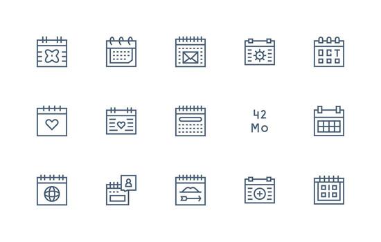 15 Regular Line Icons for Date Graphics Organized Icon Pack for Quick Access vector