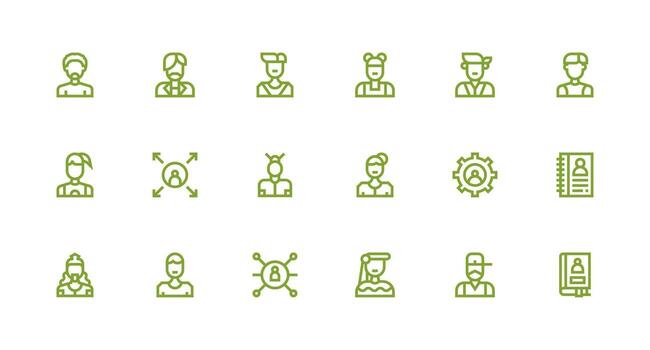 18 Icons for Individual in Strong Stroke Line Format Sharp Icons for Presentations vector