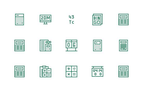 15 regular línea estilo íconos desde números colección sensible icono conjunto para flexible diseños vector