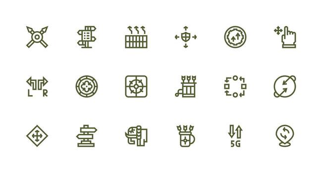 18 fuerte carrera línea íconos para flechas gráficos interfaz icono colección para diario proyectos vector