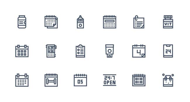 Strong Stroke Line Icons from Daily Set with 18 Vectors Pixel Perfect Icon Set
