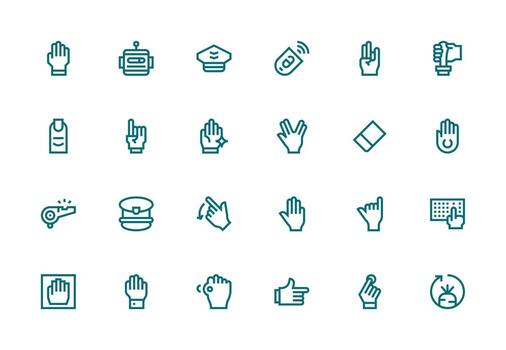 Command featuring 24 Icons in Thick Line Line Design Complete Icon Set for Mobile Apps vector
