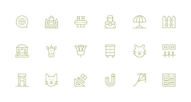 línea icono conjunto con 18 mínimo línea gráficos escalable íconos para multiplataforma interfaces vector