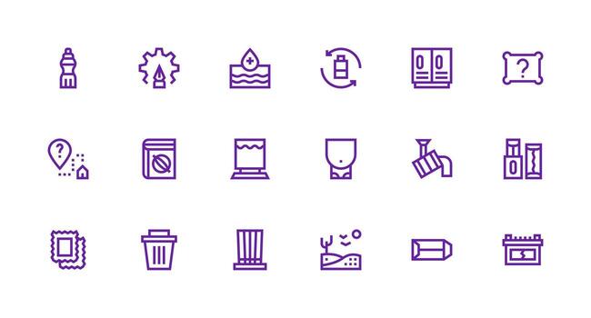 18 íconos para vacío en fuerte carrera línea formato escalable íconos para todas temas vector