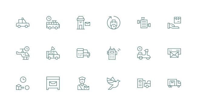 18 Minimal Line Vectors for Dispatch Theme Line Icon Collection