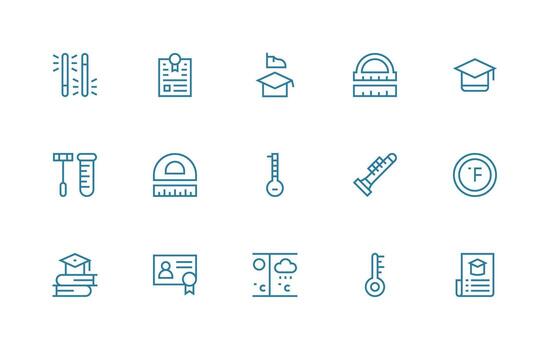 15 Regular Line Style Icons from Degree Collection Dashboard Icon Series vector