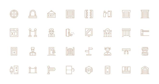 32 Thin Line Designs for Exit Icons Neatly Designed Icons for Web Platforms vector