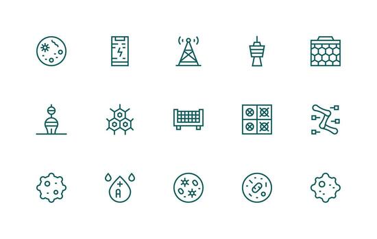 Cell featuring 15 Icons in Regular Line Design Flexible Icon System for Web Interfaces vector