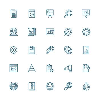 Metrics Visual Pack containing 25 Medium Stroke Outline Icons Interface Icon Collection vector