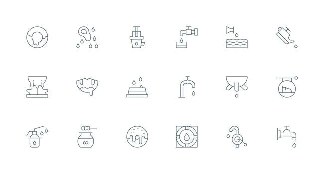 18 mínimo línea íconos para goteo gráficos icono conjunto para web vector