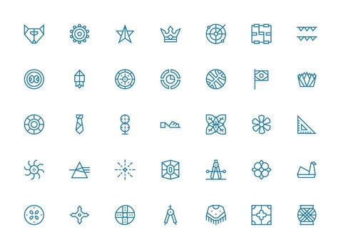 geométrico incluso 35 regular limpiar línea ilustraciones sencillo íconos para interfaz y wireframes vector