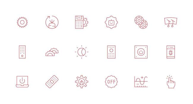 18 Icons for Function in Minimal Line Format Digital Icon Collection vector