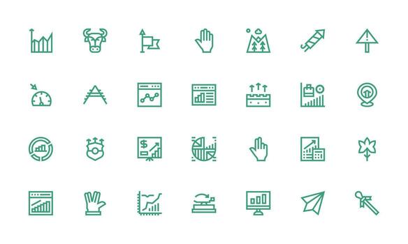 Bold Line Style Upward Icons with 28 Vectors Fully Editable Icon Set for Web