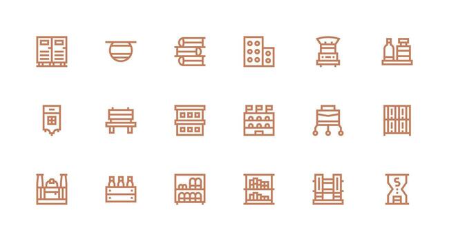 Strong Stroke Line Icons from Shelving Set with 18 Vectors Icons Built for Visual Consistency Pack